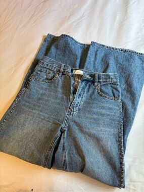PacSun Studded Wide-Leg Blue Jeans